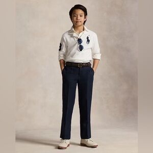 BNWT Ralph Lauren boys 100% linen 16R navy trousers
